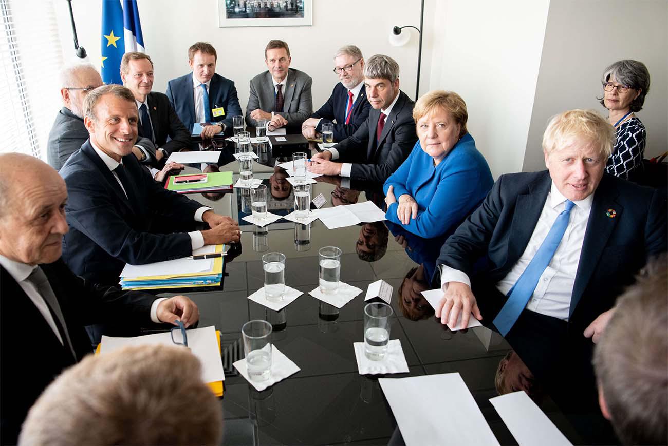 British, French and German leaders attending a trilateral meeting, at the UN Headquarters