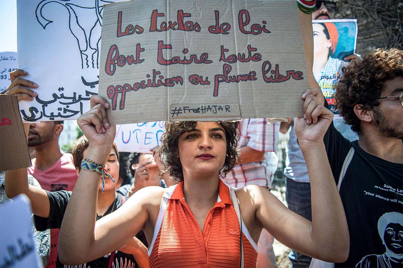 Hundreds of people protested outside Rabat court against Raissouni's detention