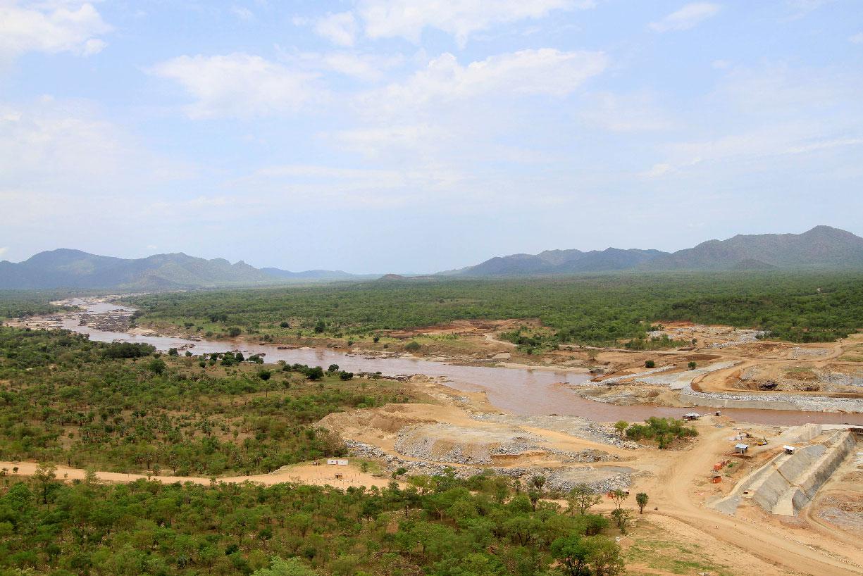 The Blue Nile flows into Ethiopia's Great Renaissance Dam in Guba Woreda