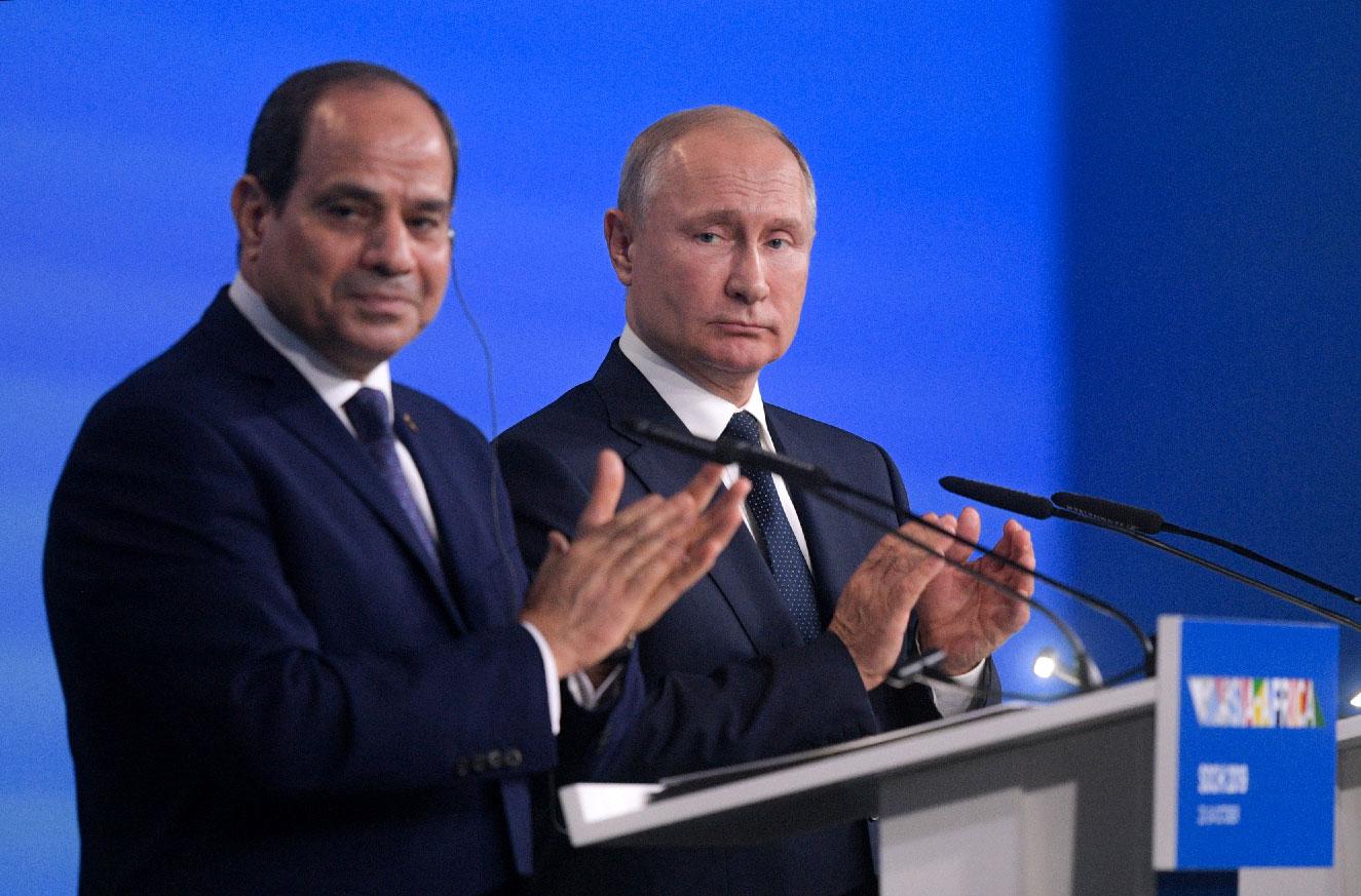 Russian President Vladimir Putin and Egyptian President Abdel Fattah al-Sisi attend a signing ceremony at the Russia–Africa Summit in Sochi