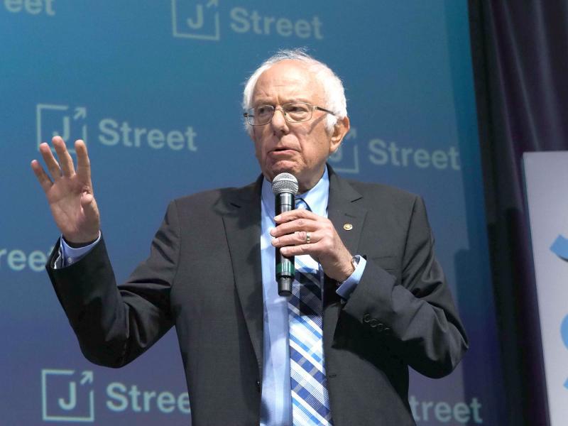 US Democratic presidential candidate Bernie Sanders addresses the J Street National Conference in Washington
