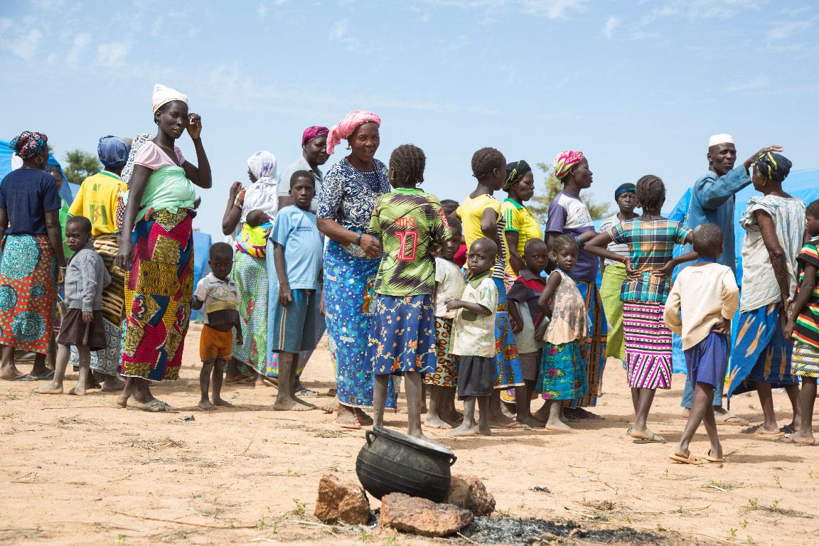 Refugees in the Pissila camp, north of the capital Ouagadougou, Burkina Faso