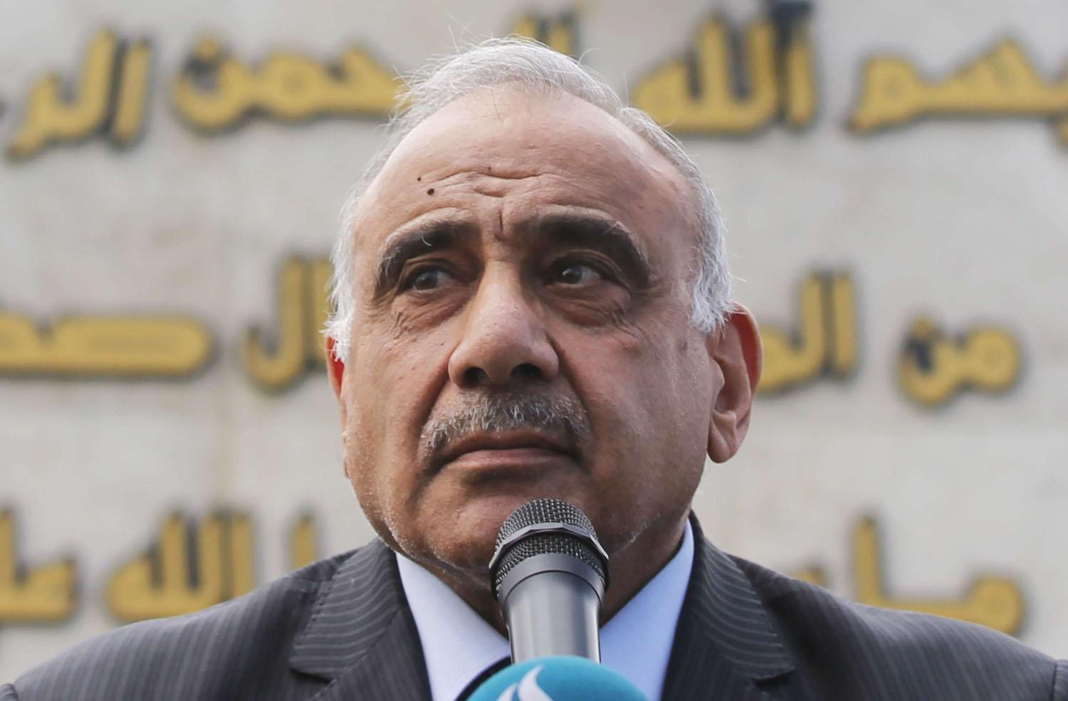 رئيس الوزراء العراقي المستقيل عادل عبدالمهدي