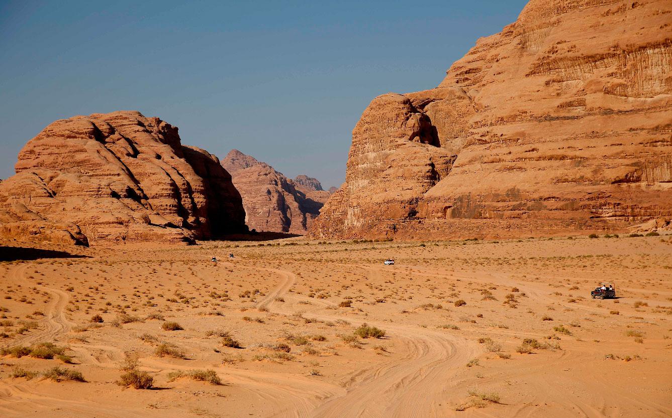 The southern Jordanian desert of Wadi Rum
