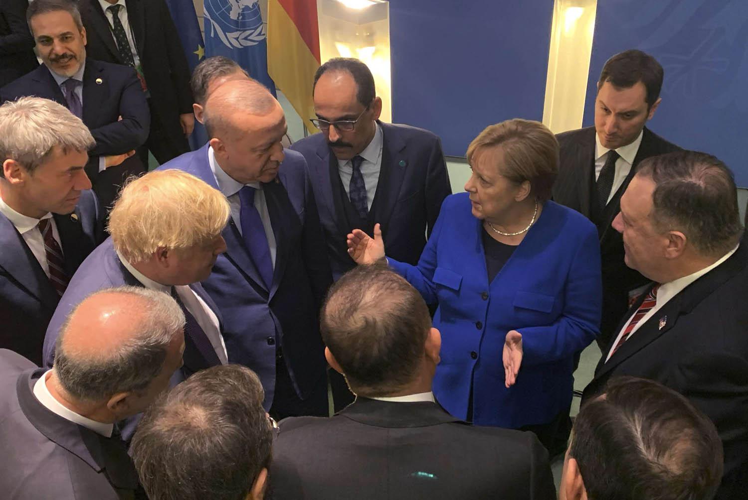 لقاء بين الزعماء الأوروبيين خلال المؤتمر عن ليبيا في برلين