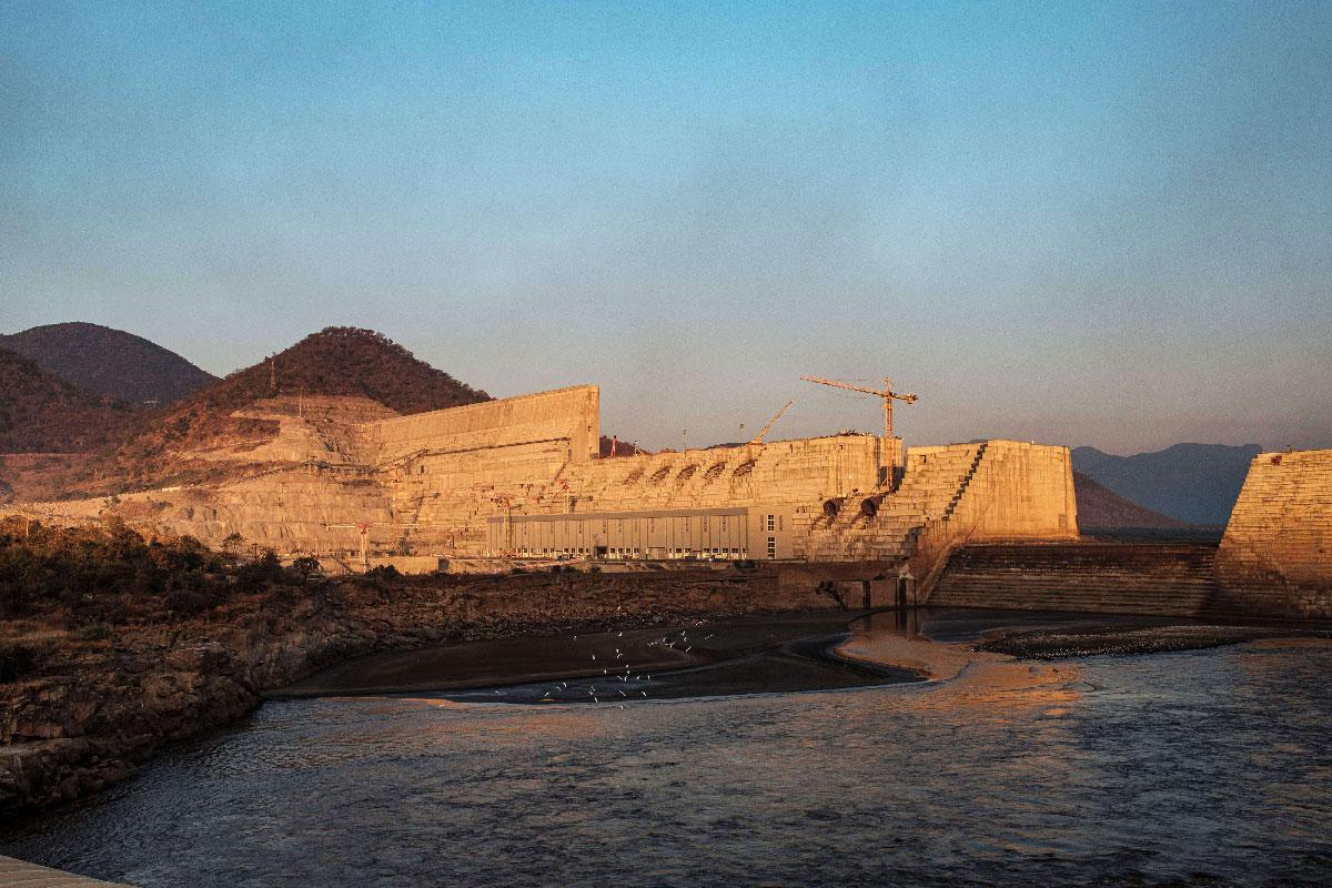 General view of the the Grand Ethiopian Renaissance Dam (GERD) near Guba in Ethiopia