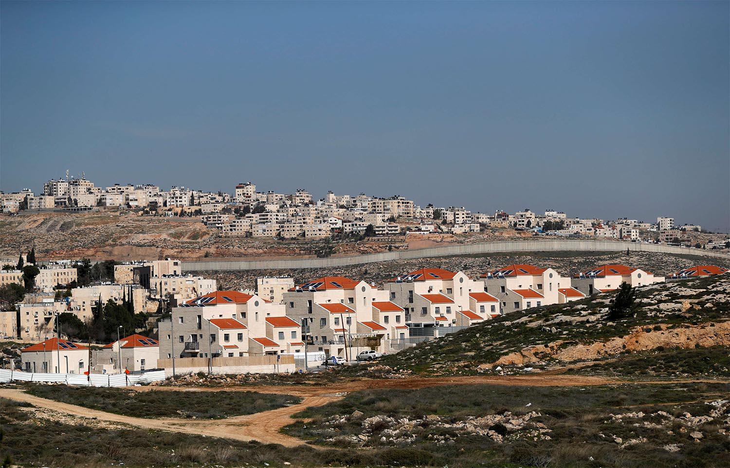 A view shows the Israeli settlement of Pisgat Zeev in the foreground