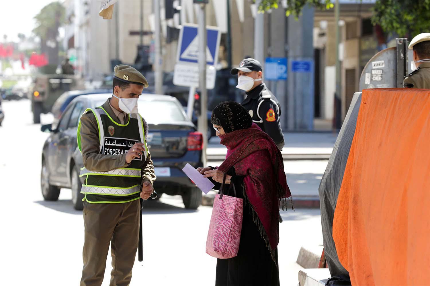 Police and army officers patrol streets following the coronavirus disease (COVID-19) outbreak in Rabat