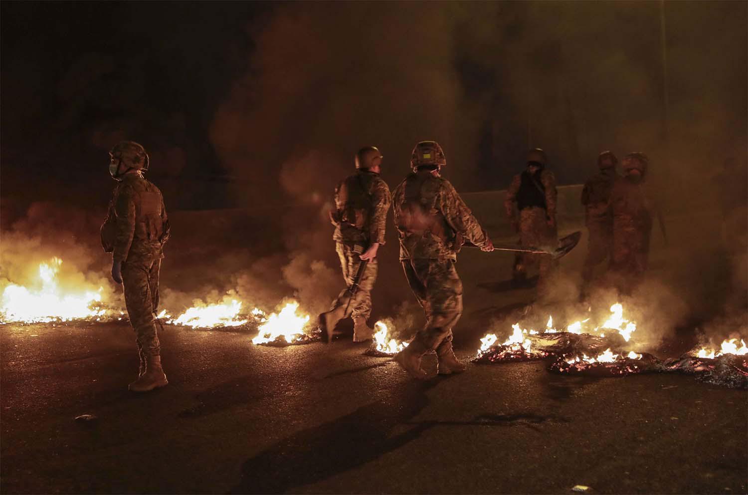 Burning tyres