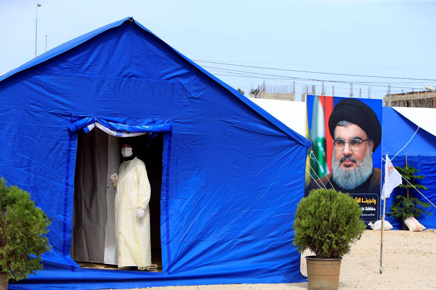خيم اقامها حزب الله لمواجهة كورونا