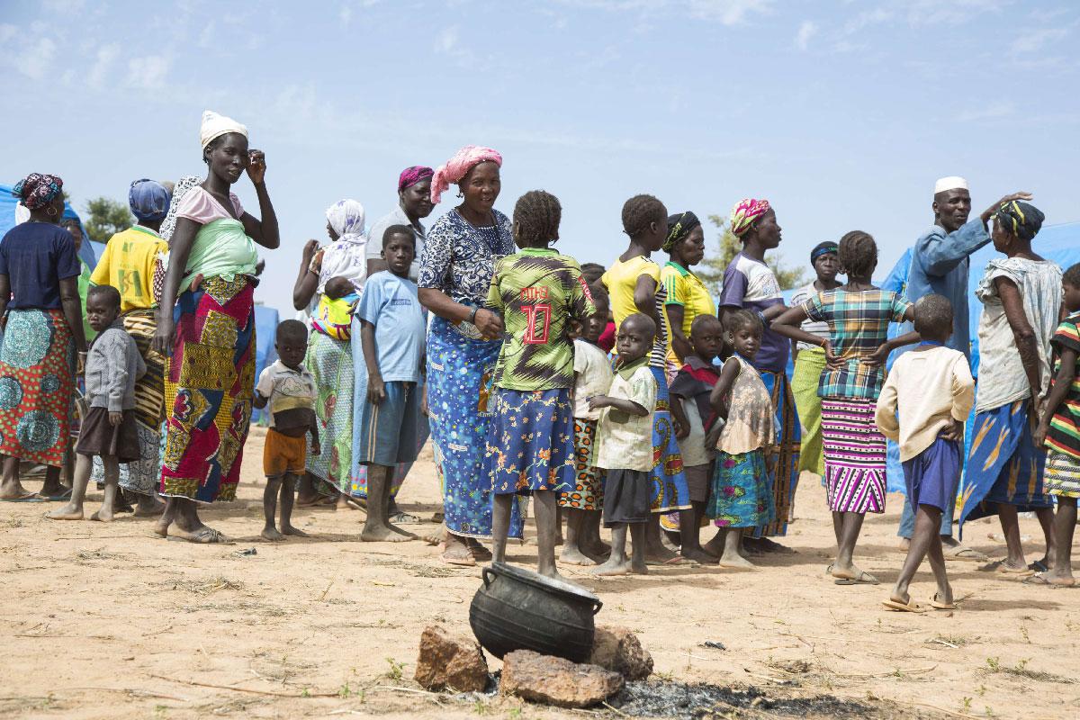 Refugees pictured in the Pissila camp, north of the capital Ouagadougou, Burkina Faso