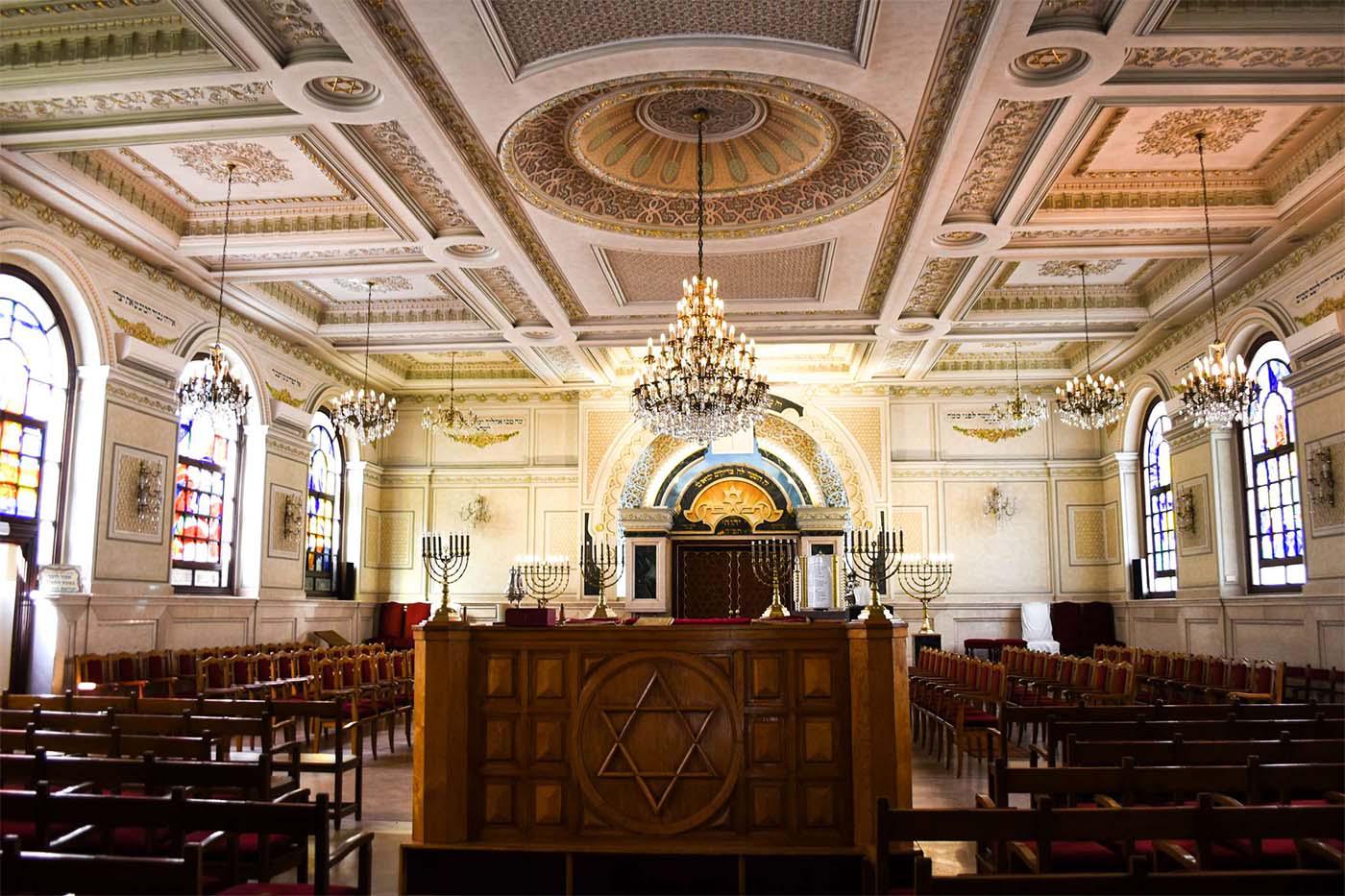 The sanctuary at Temple Beth-El in Casablanca,
