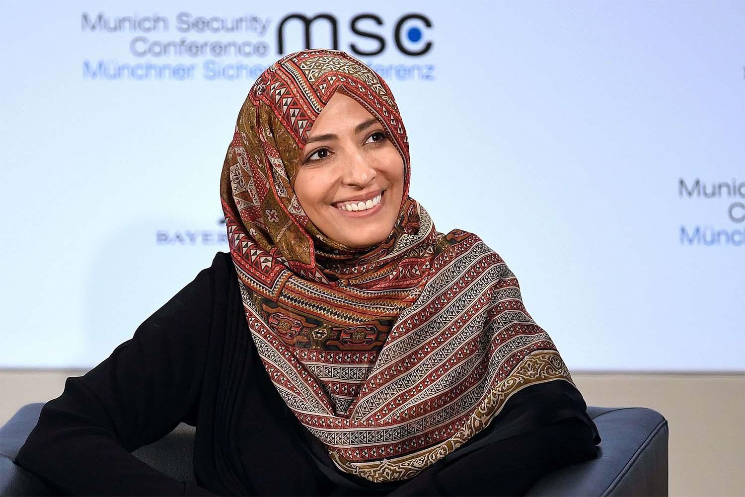Nobel Peace Prize laureate Tawakkol Karman