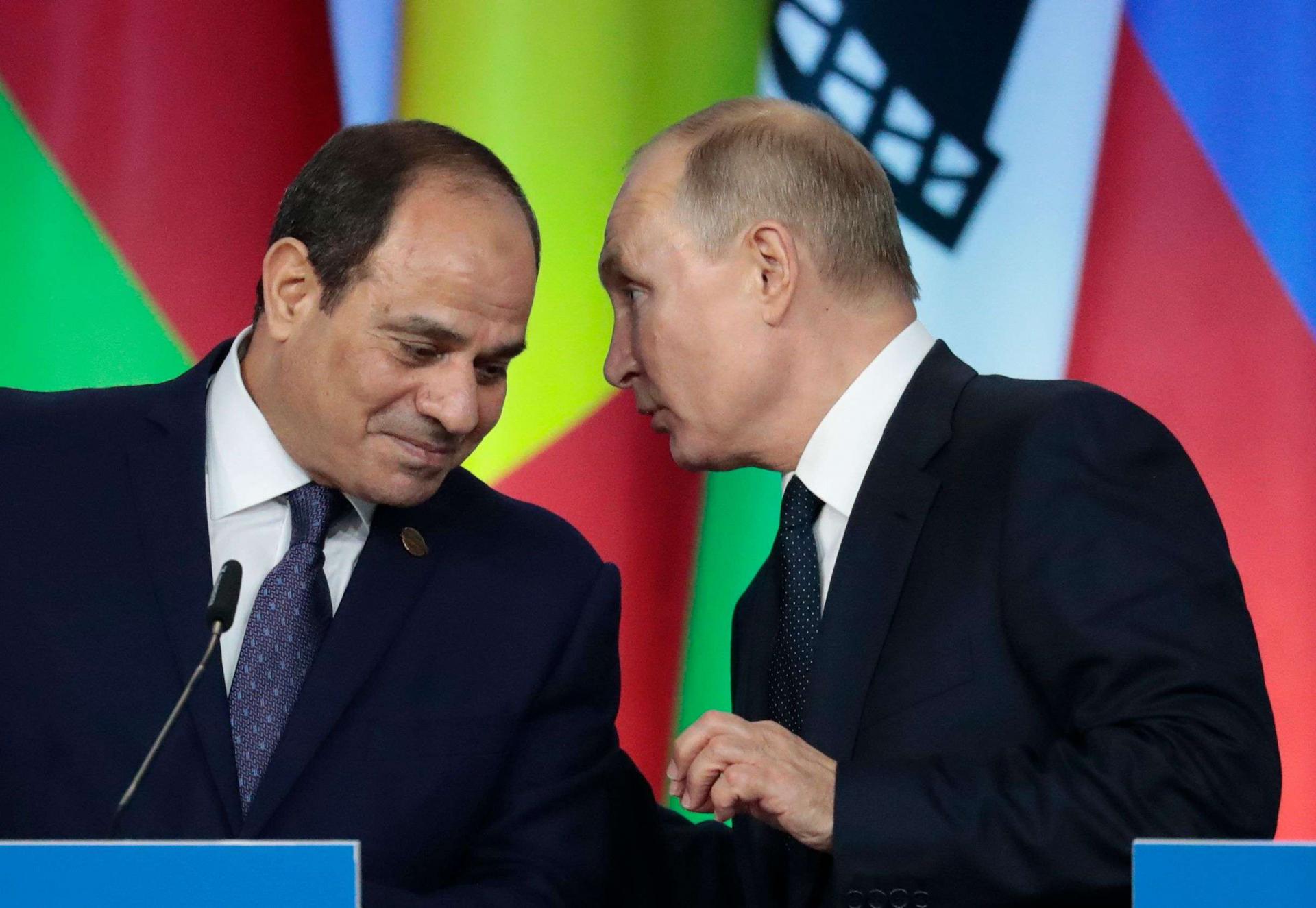 الرئيس المصري عبدالفتاح السيسي ونظيره الروسي فلاديمير بوتين