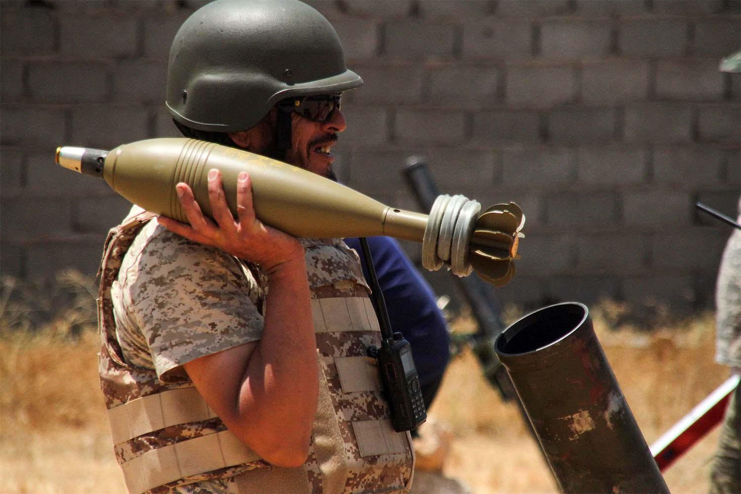 A fighter loyal to the Libyan Government of National Accord 