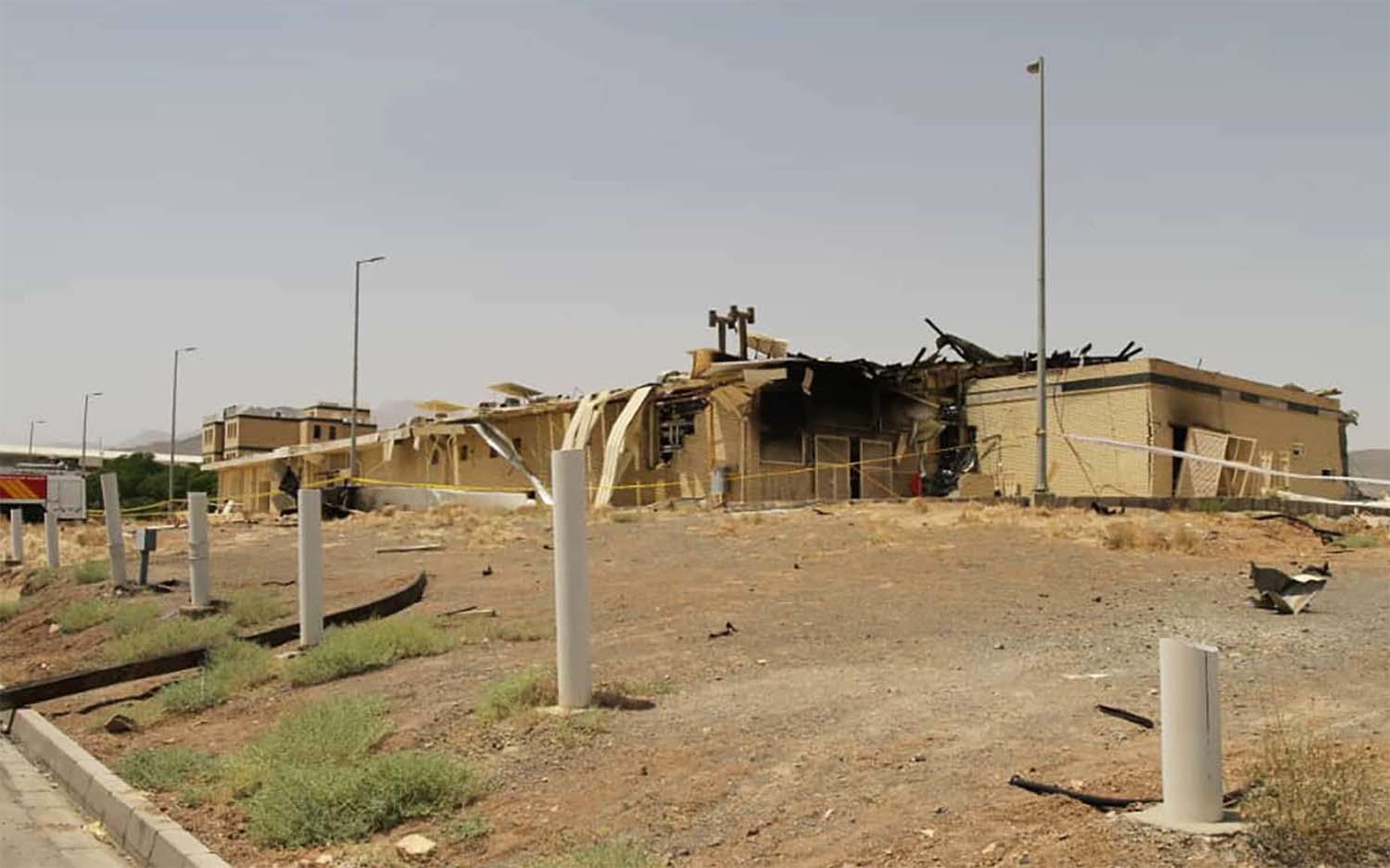 A building after it was damaged by a fire at the Natanz uranium enrichment facility