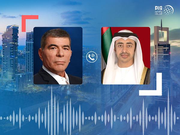 اتصال هاتفي الشيخ عبدالله بن زايد آل نهيان وغابي أشكنازي 