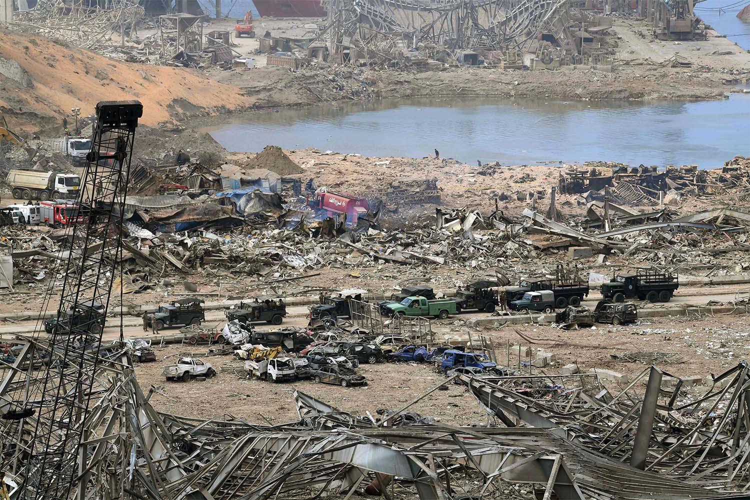 The aftermath of the massive blast in the port which shook Beirut