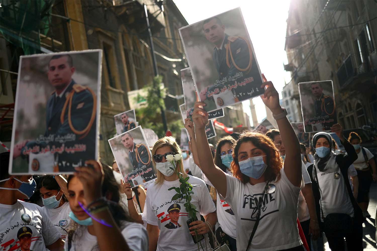 Vigil for the victims lost in a massive explosion, in Beirut