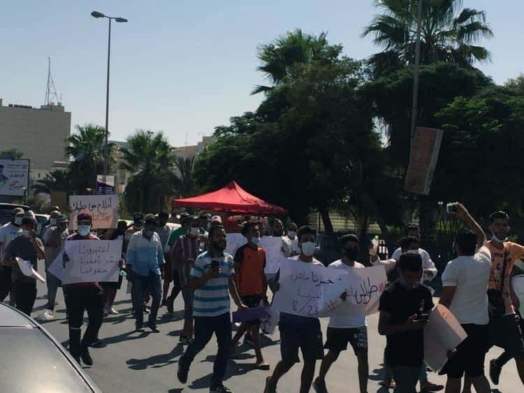 Protesters marched to the HQ of the Government of National Accord to voice anger over what they called a "slow death" 