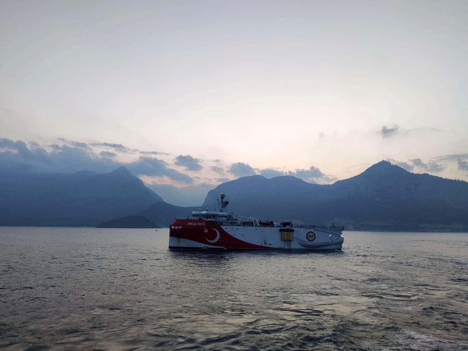 Turkish seismic research vessel Oruc Reis sails through Mediterranean