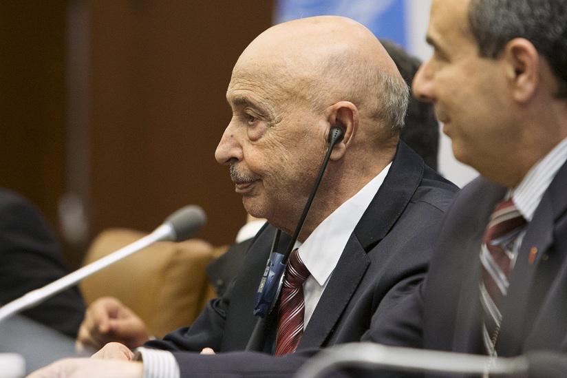 عقيلة صالح رئيس البرلمان الليبي الذي يتخذ من طبرق (شرق) مقرا له