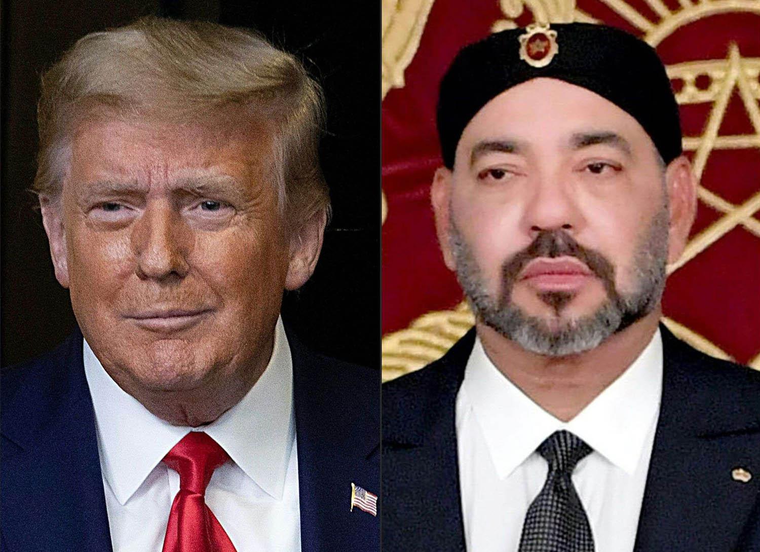 العاهل المغربي الملك محمد السادس والرئيس الأميركي دونالد ترامب