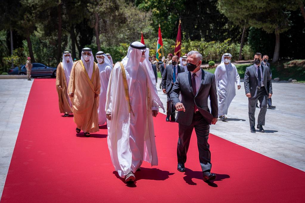 ملك الأردن عبدالله الثاني وولي عهد أبو ظبي الشيخ محمد بن زايد ال نهيان