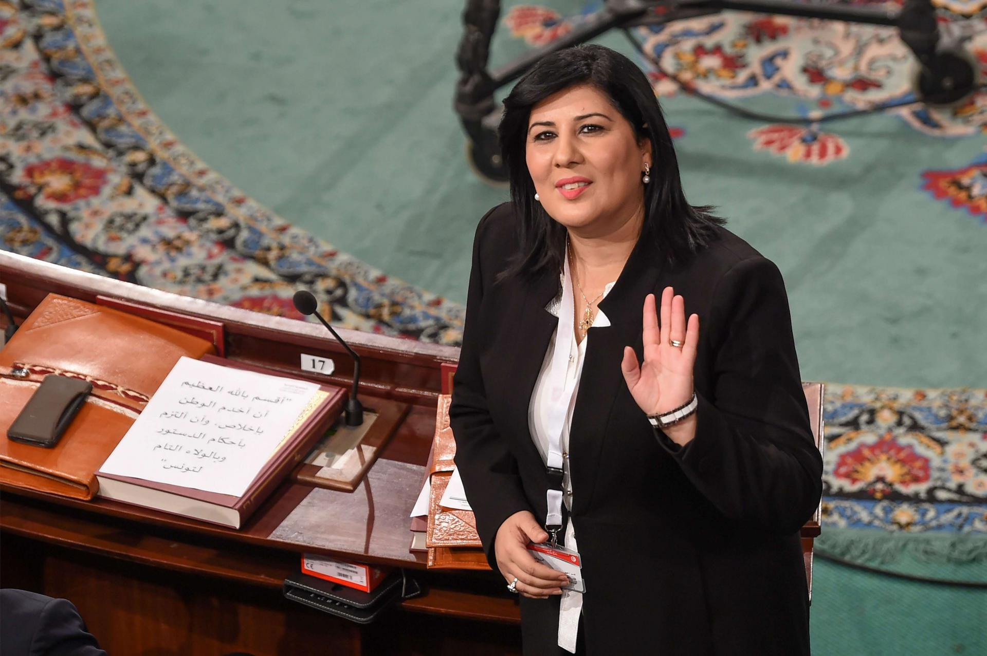 رئيسة الحزب الدستوري الحر عبير موسي