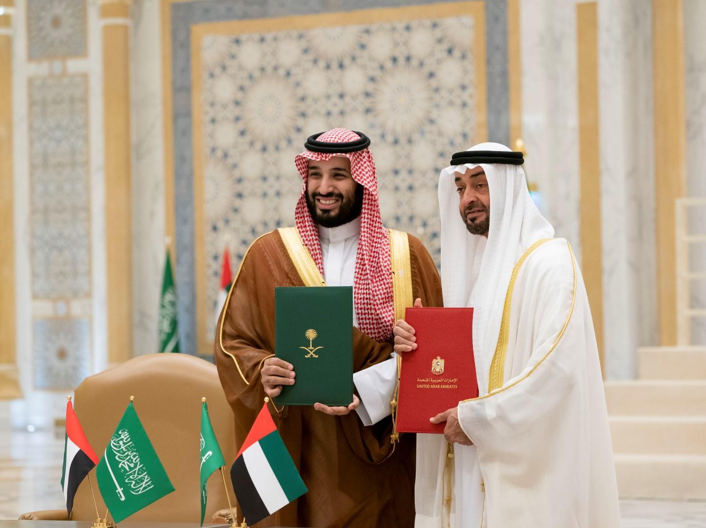 ولي العهد السعودي الأمير محمد بن سلمان وولي عهد أبوظبي الشيخ محمد بن زايد آل نهيان