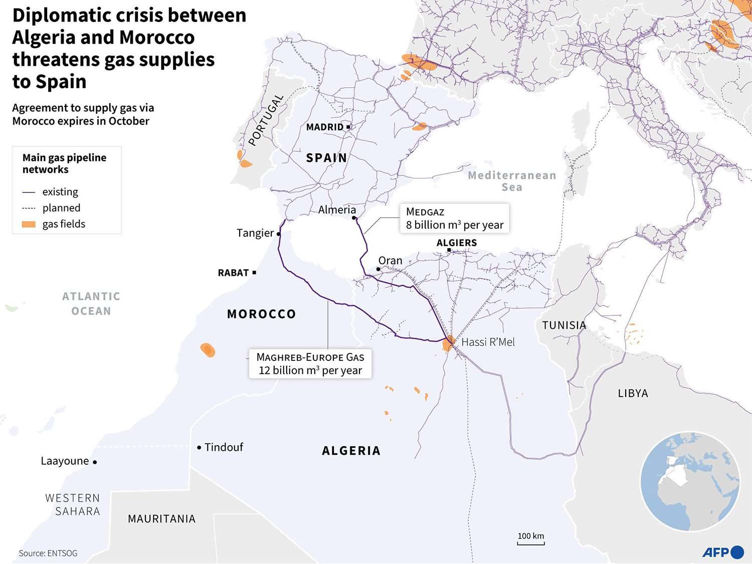 Algeria is Spain's largest gas supplier