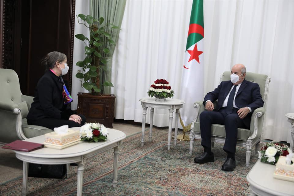 الرئيس الجزائري عبدالمجيد تيون ورئيسة الحكومة التونسية نجلاء بودن