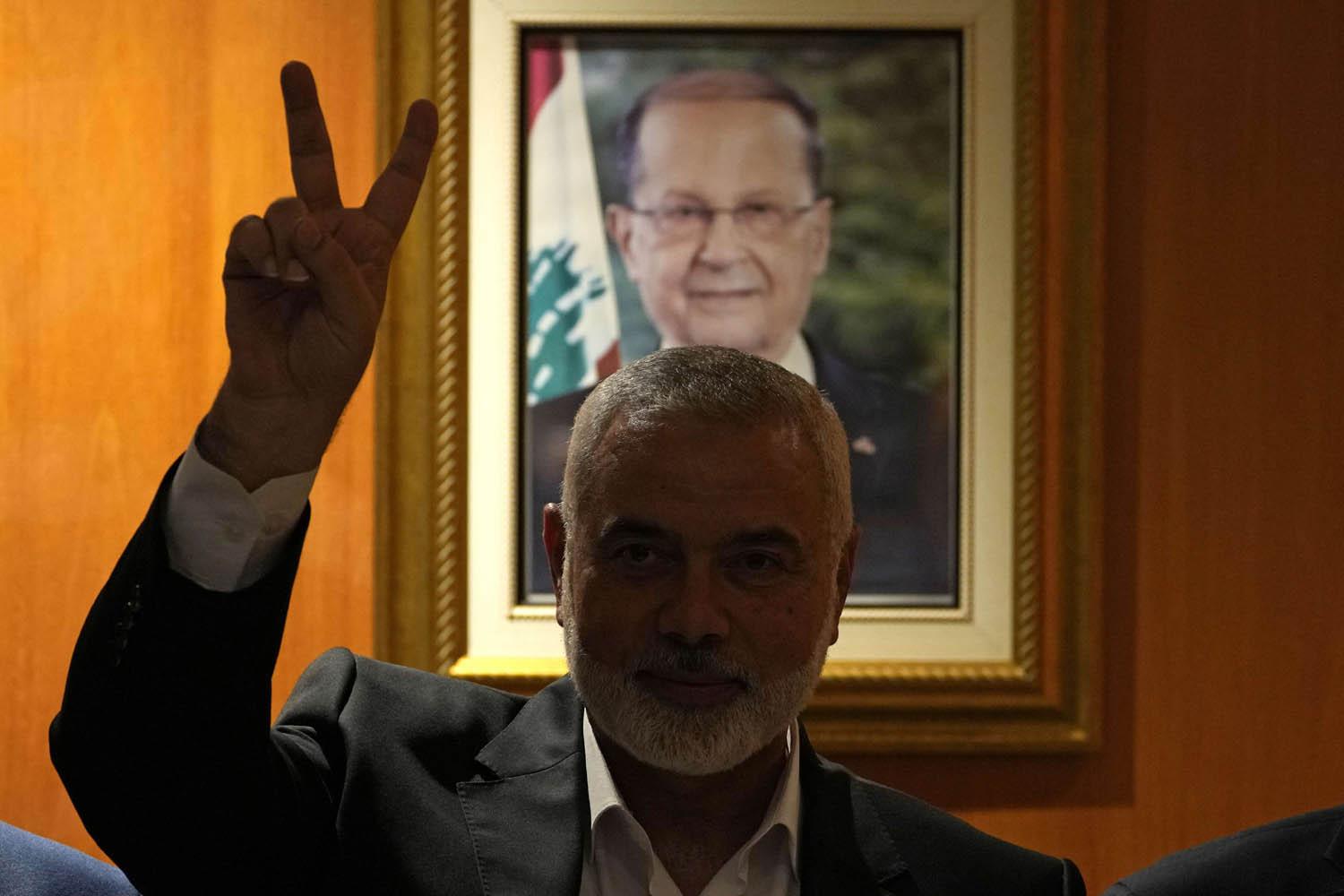 زعيم حماس إسماعيل هنية في بيروت