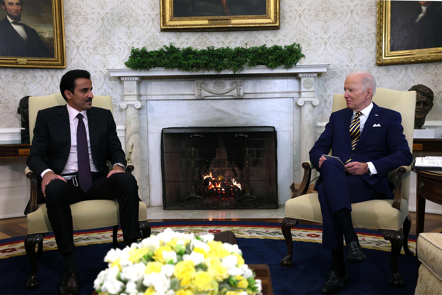 Biden said he and the emir had a lot on their agenda including strengthening commercial and investment cooperation
