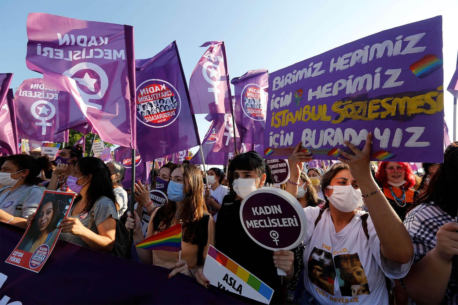 Last year, Erdogan withdrew Turkey from the Istanbul Convention, sparking protests