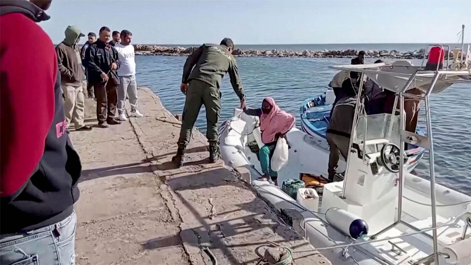 The Tunisian navy rescued 98 people out of 120 believed to be on the boats