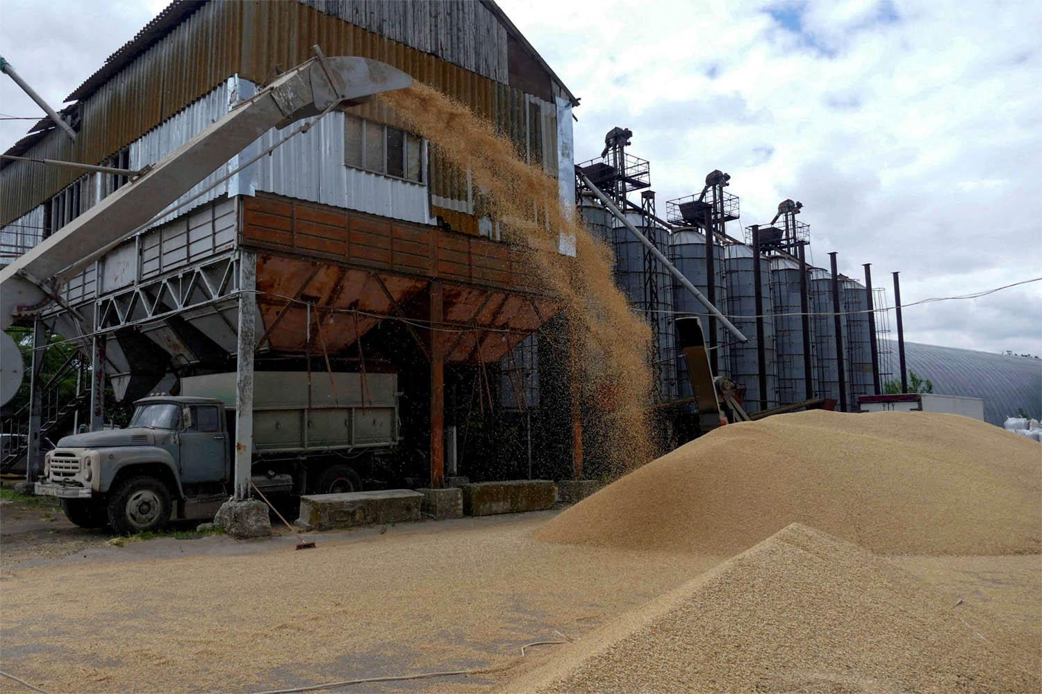 Russian and Ukrainian officials have blamed each other for the blocked grain shipments