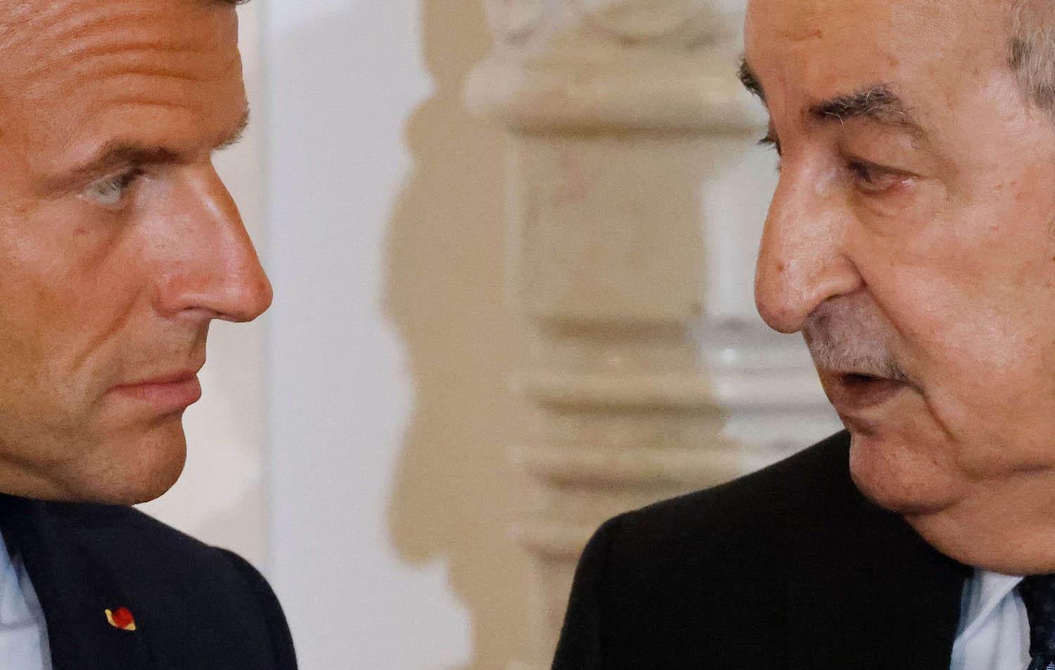 الرئيس الجزائري عبدالمجيد تبون يستقبل الرئيس الفرنسي ايمانويل ماكرون