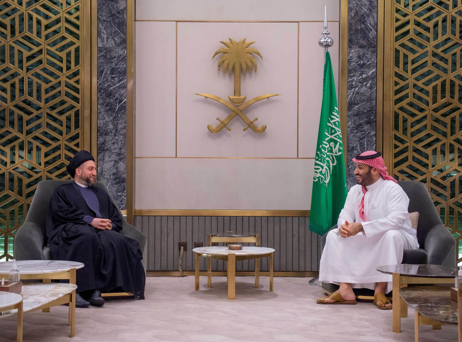 ولي العهد السعودي الأمير محمد بن سلمان يستقبل رئيس تيار الحكمة في العراق عمار الحكيم