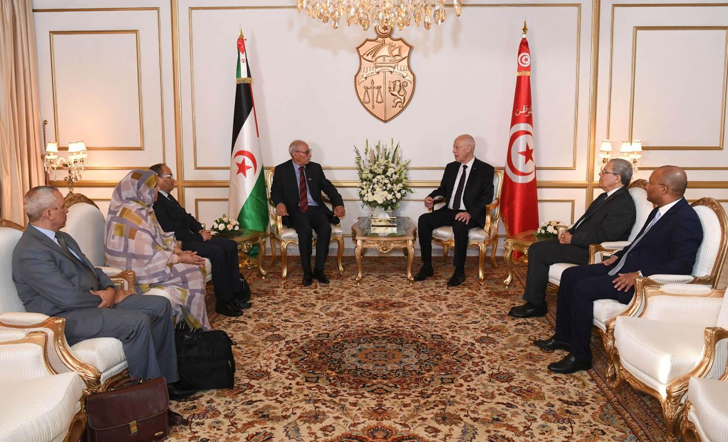 الرئيس التونسي قيس سعيد يستقبل زعيم بوليساريو إبراهيم غالي