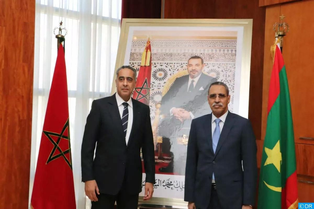 Abdellatif Hammouchi receiving Mesgharou Ould Sidi Leghweizi in Rabat