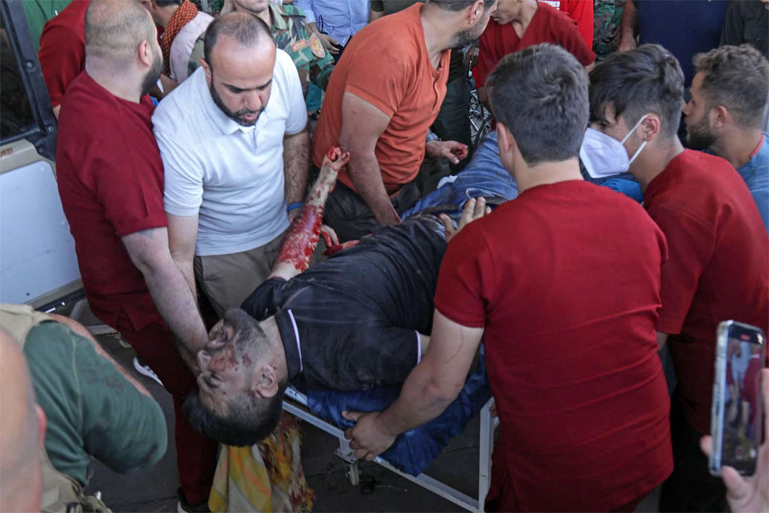 58 people wounded in the attacks near Erbil and Sulaimaniya