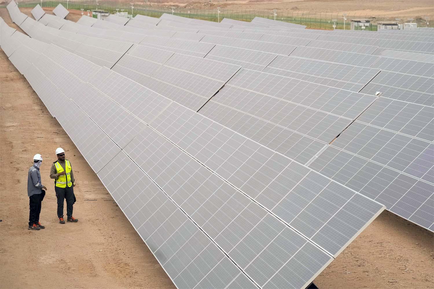 Photovoltaic solar panels at Benban Solar Park