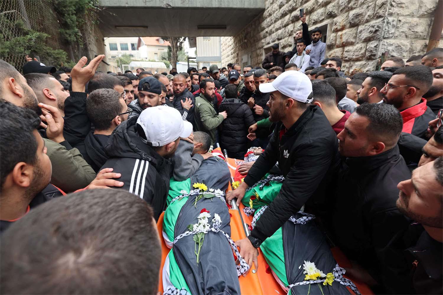 The deaths were the latest deadly incidents in a mounting surge of Israeli-Palestinian violence and soaring tensions