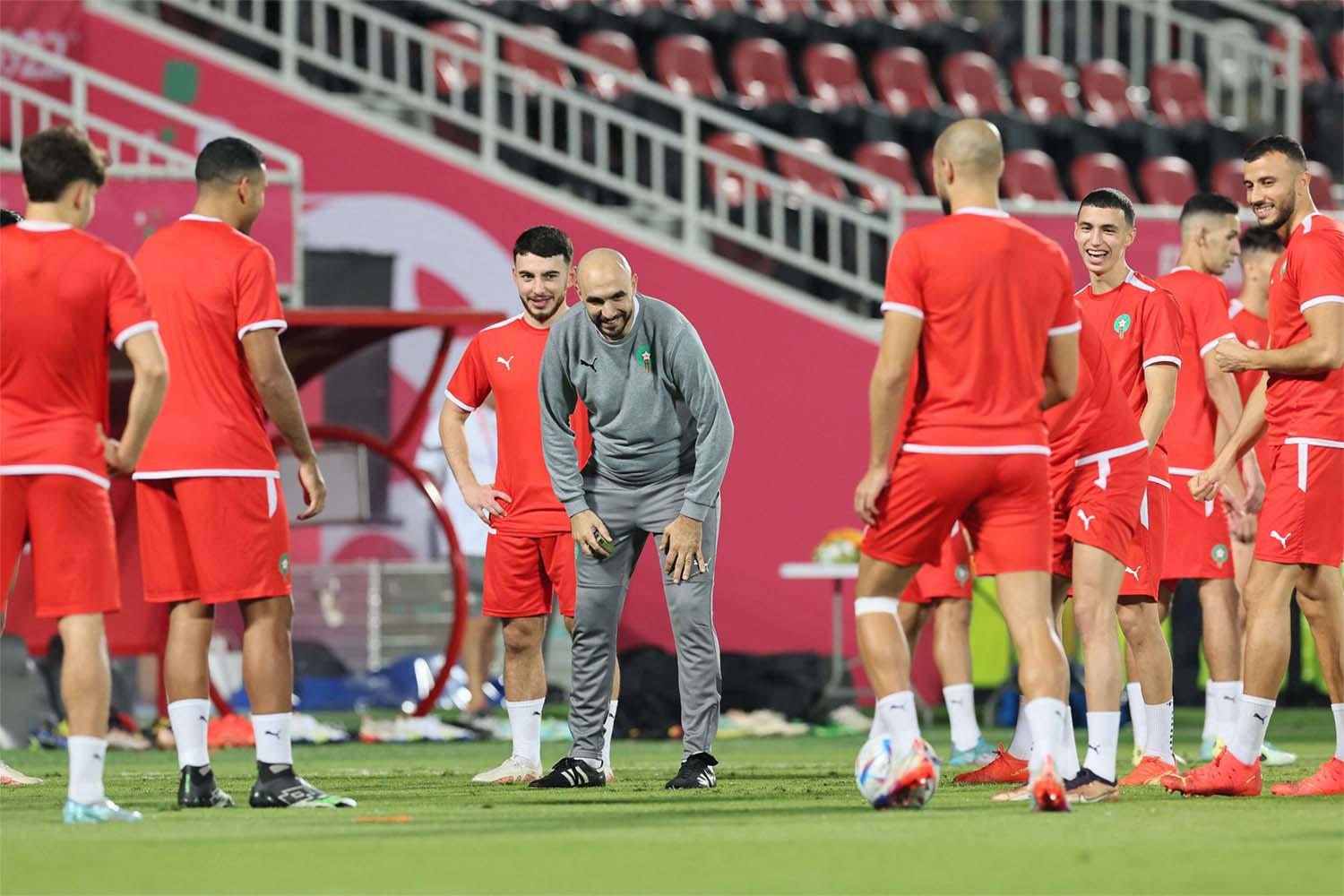 Moroccan players training