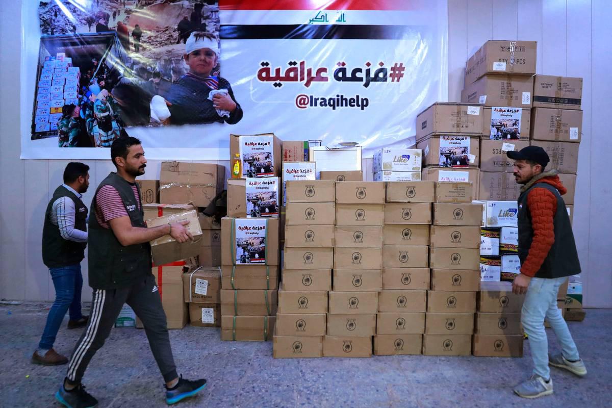 عراقيون يجمعون مساعدات لنجدة متضرري الزلزال في تركيا وسوريا