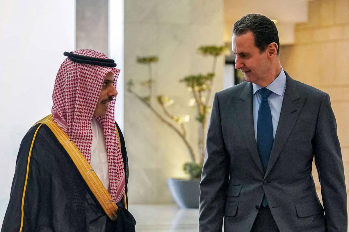 الرئيس السوري بشار الأسد يستقبل وزير الخارجية السعودي الأمير فيصل بن فرحان