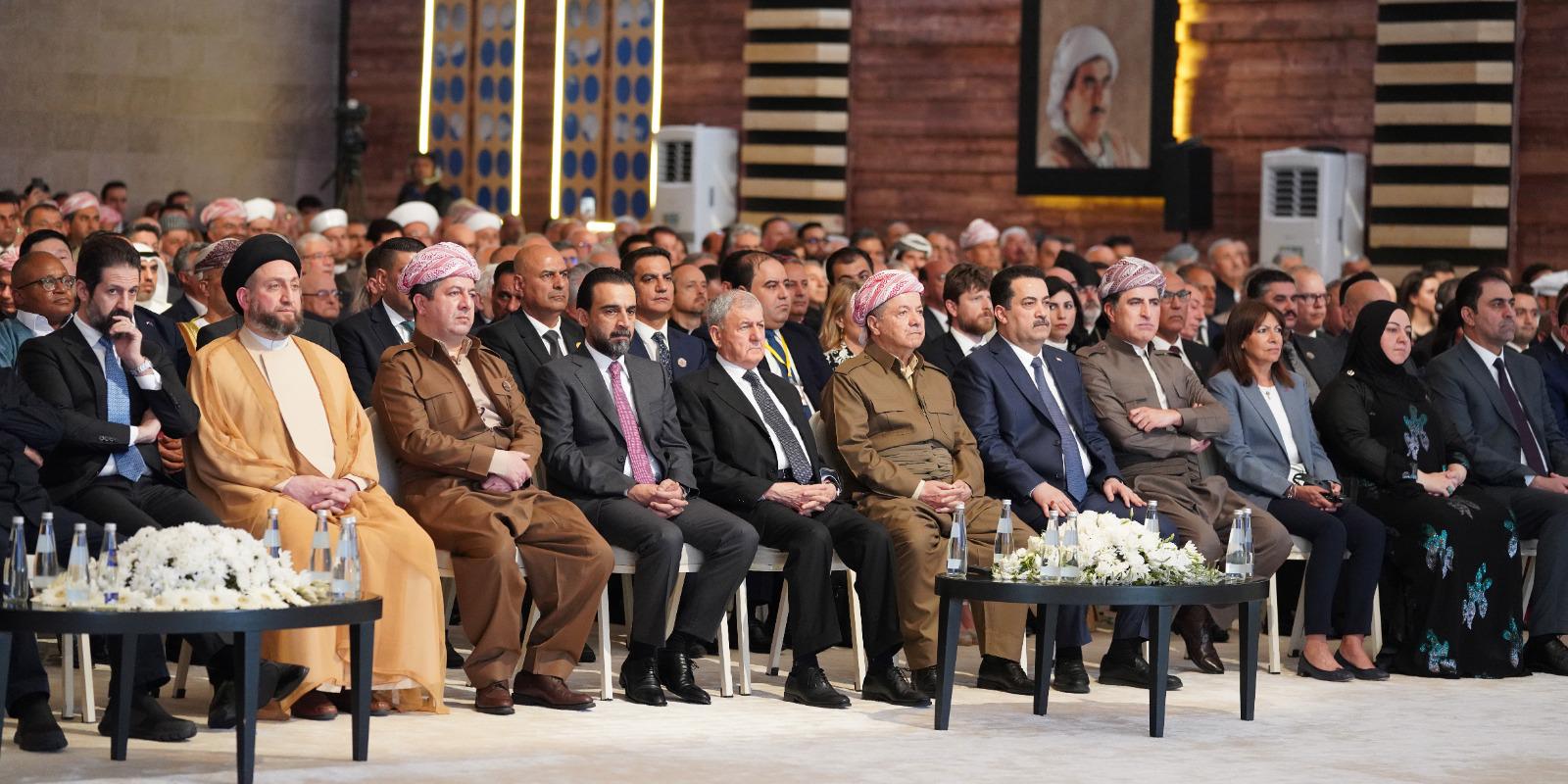  الرئيس مسعود بارزاني خلال افتتاح المتحف