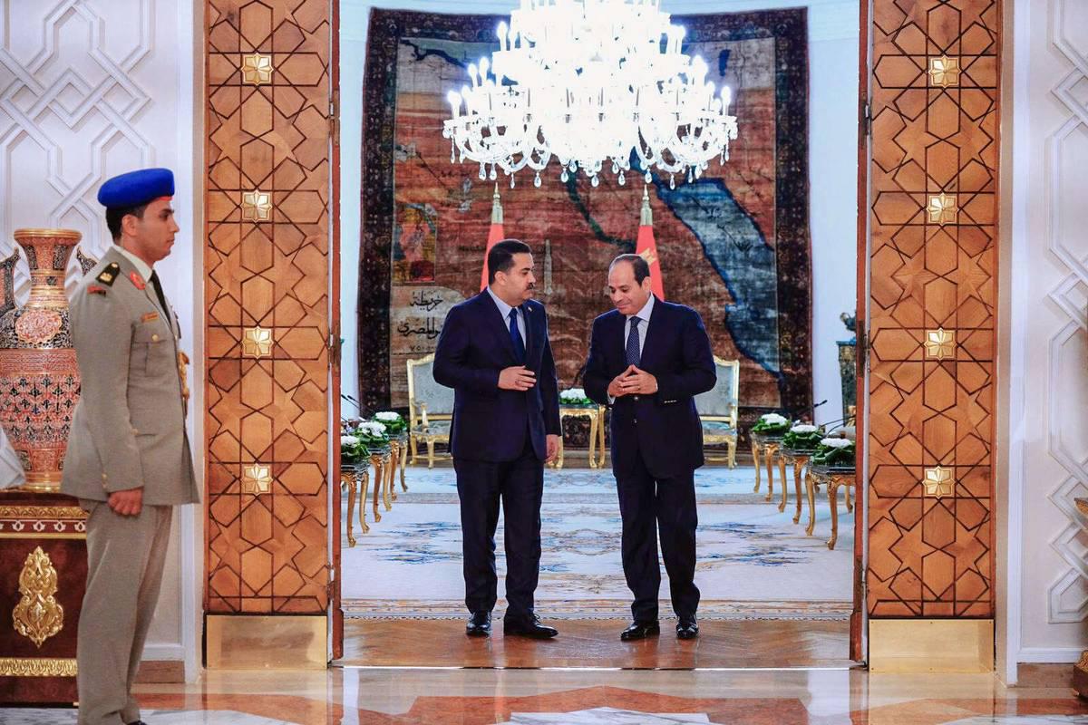الرئيس المصري عبدالفتاح السيسي يستقبل رئيس الوزراء العراقي محمد شياع السوداني