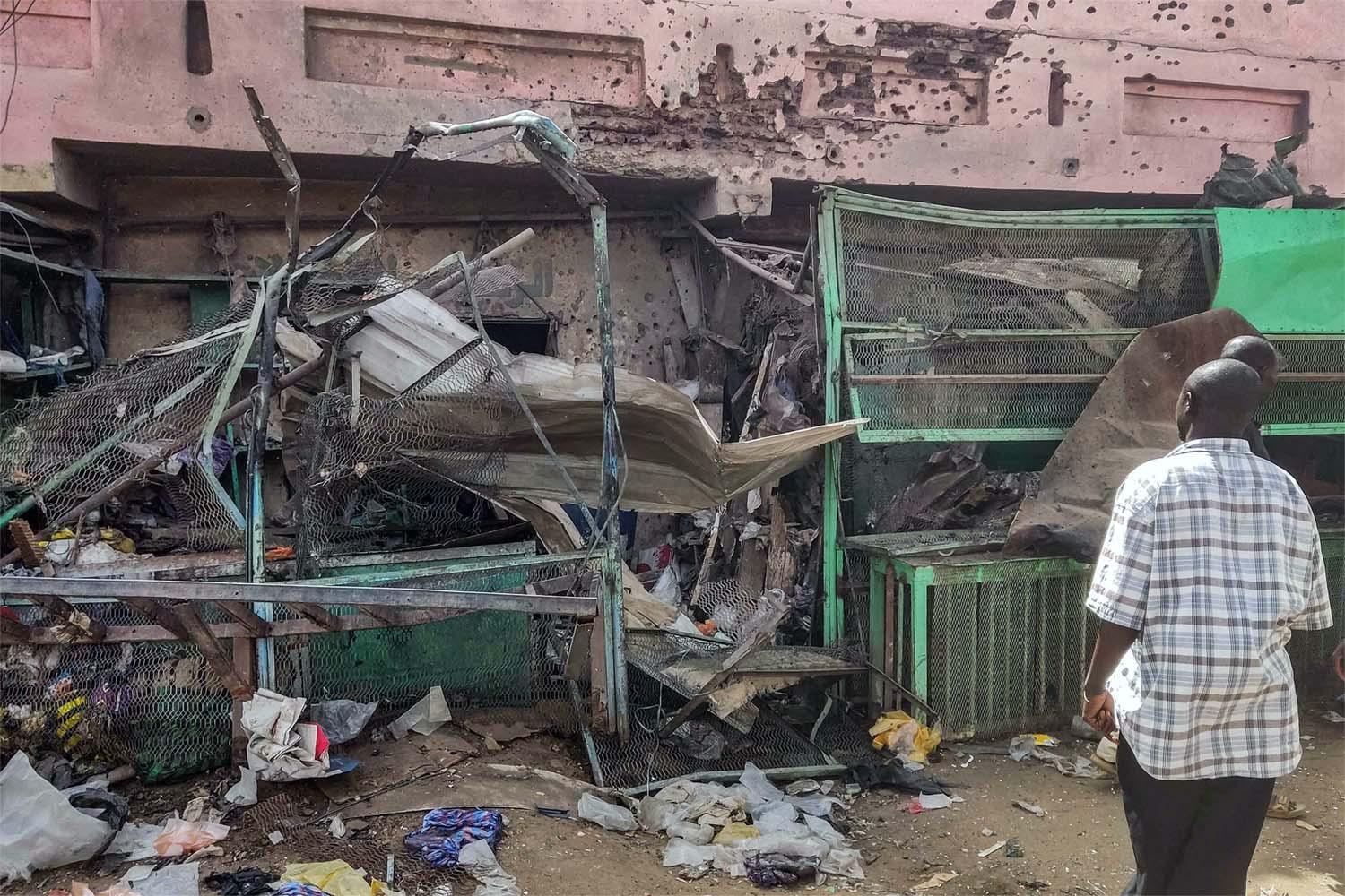 Shelling and aerial bombardments killed 18 civilians at a market in Khartoum